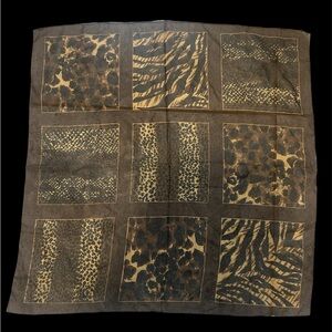 VTG Cheetah Leopard Snakeskin Brown Black Translucent Scarf